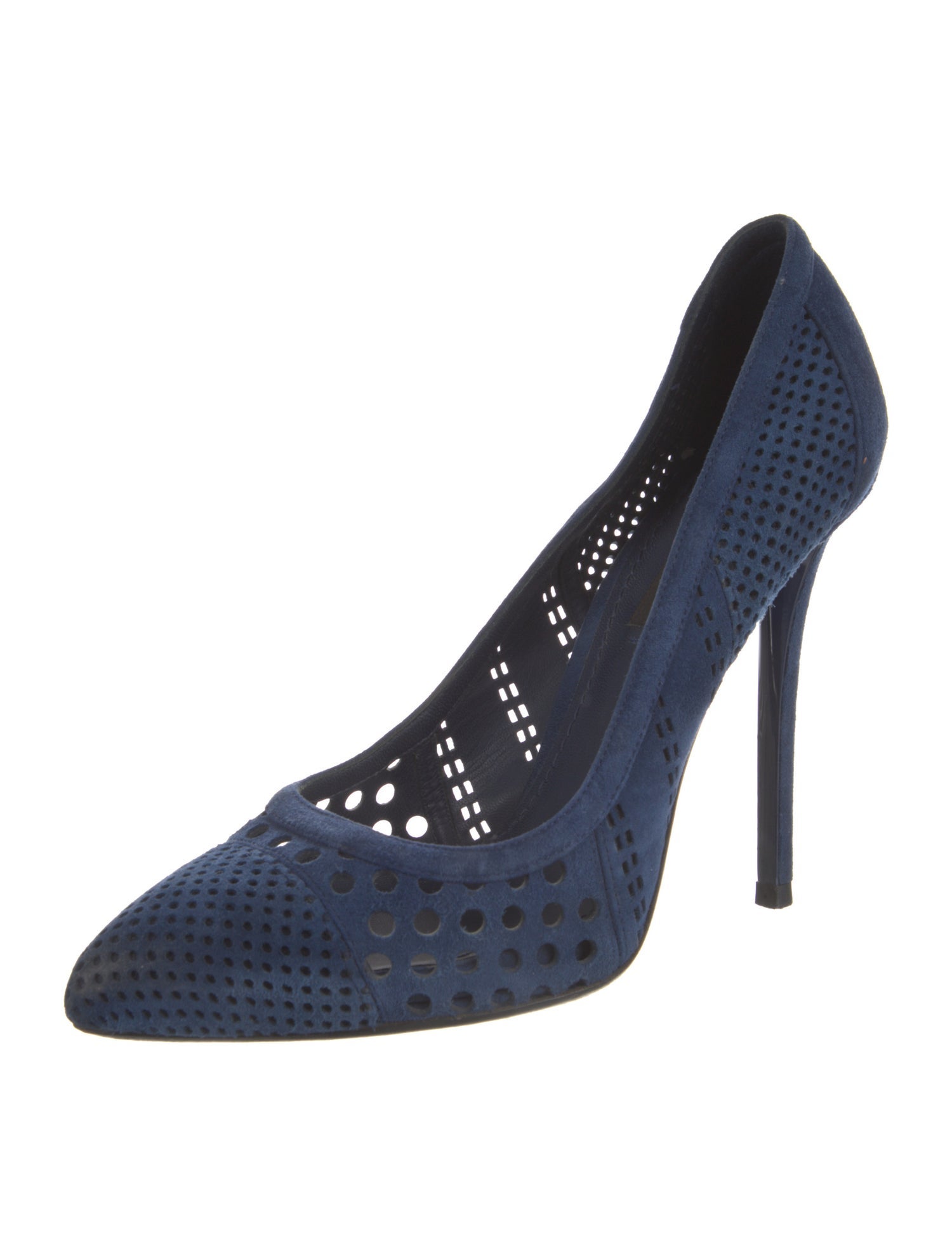 Louis Vuitton Suede Lasercut Accents Pumps