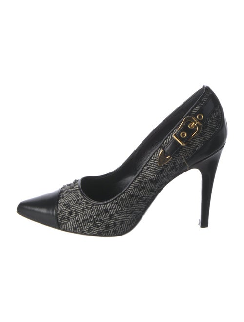 Louis Vuitton Leather Tweed Pattern Pumps