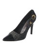 Louis Vuitton Leather Tweed Pattern Pumps