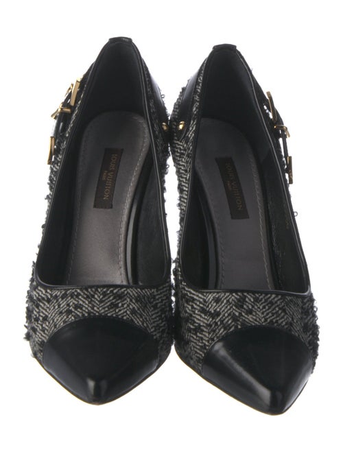 Louis Vuitton Leather Tweed Pattern Pumps