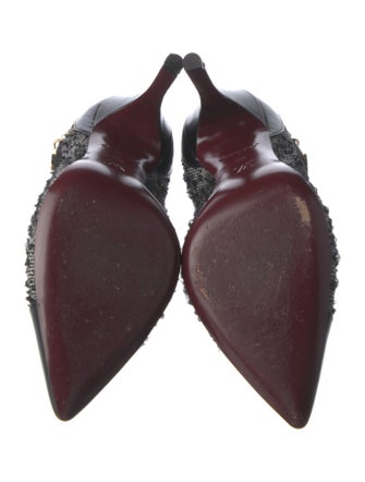 Louis Vuitton Leather Tweed Pattern Pumps