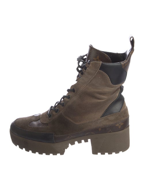 Louis Vuitton LV Monogram Suede Combat Boots