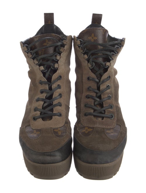 Louis Vuitton LV Monogram Suede Combat Boots
