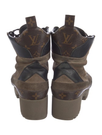 Louis Vuitton LV Monogram Suede Combat Boots