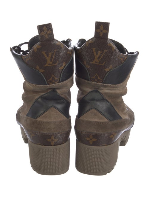 Louis Vuitton LV Monogram Suede Combat Boots