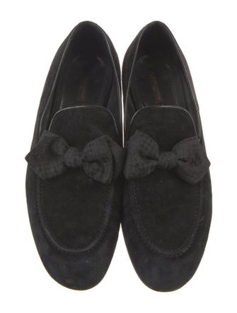 Louis Vuitton Suede Bow Accents Loafers