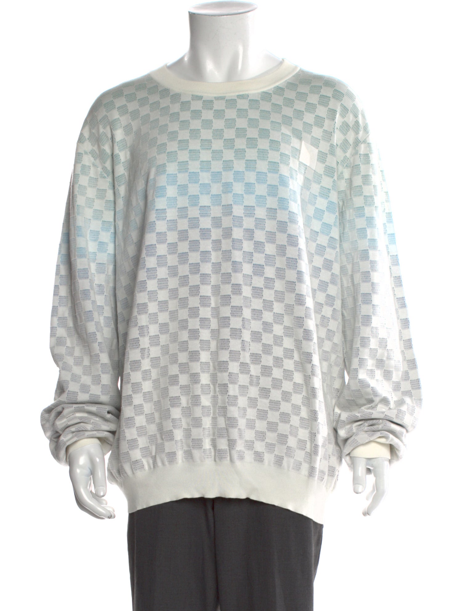 Louis Vuitton Plaid Print Crew Neck Pullover w/ Tags
