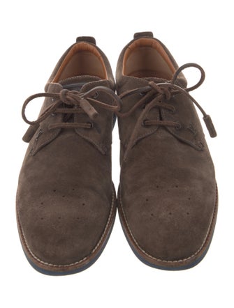 Louis Vuitton Suede Lasercut Accents Derby Shoes