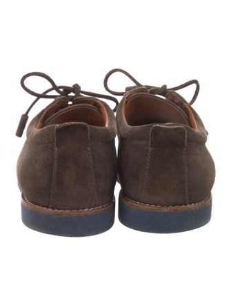 Louis Vuitton Suede Lasercut Accents Derby Shoes