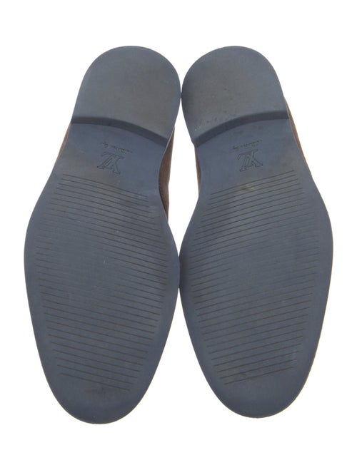 Louis Vuitton Suede Lasercut Accents Derby Shoes