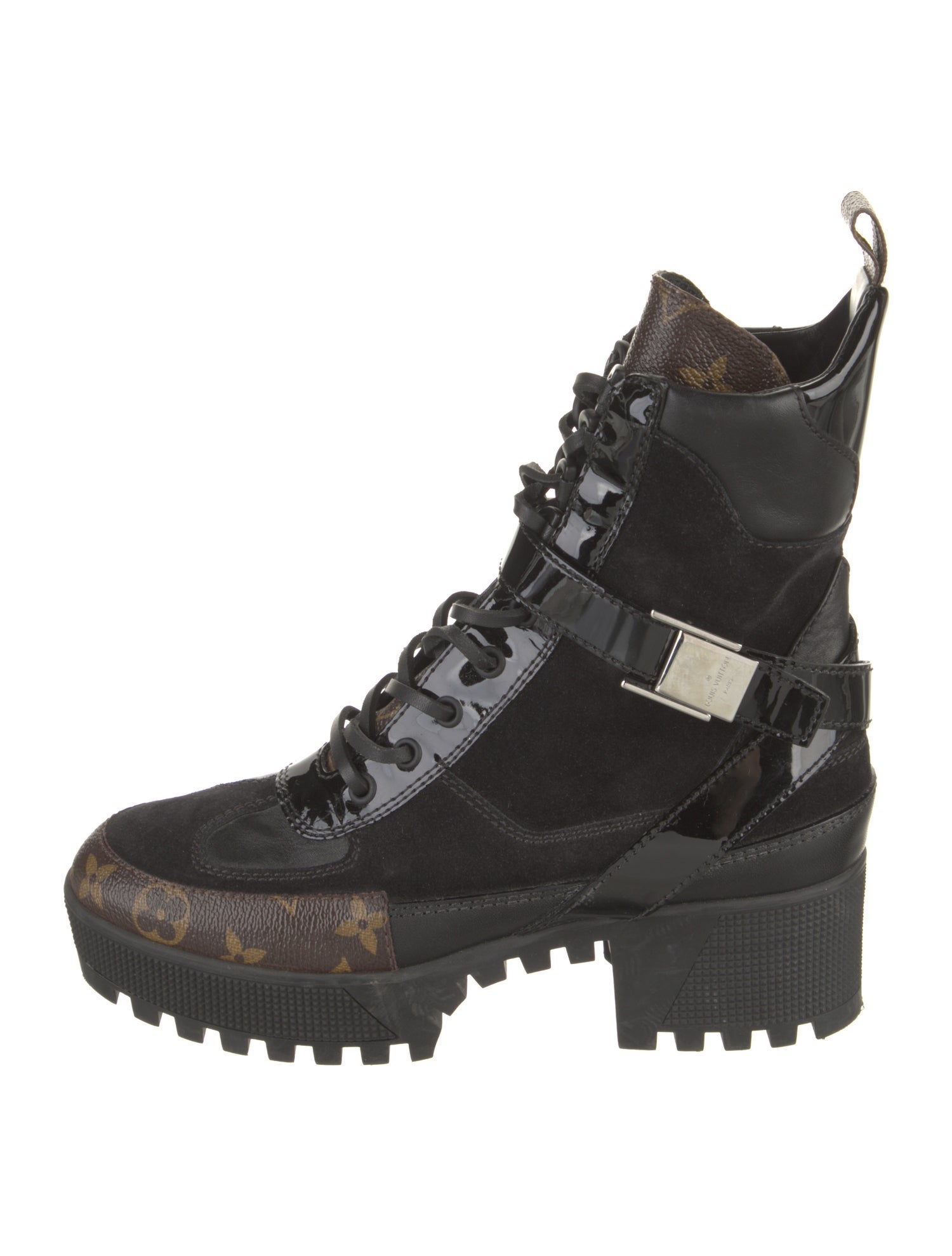 Louis Vuitton LV Monogram Suede Combat Boots