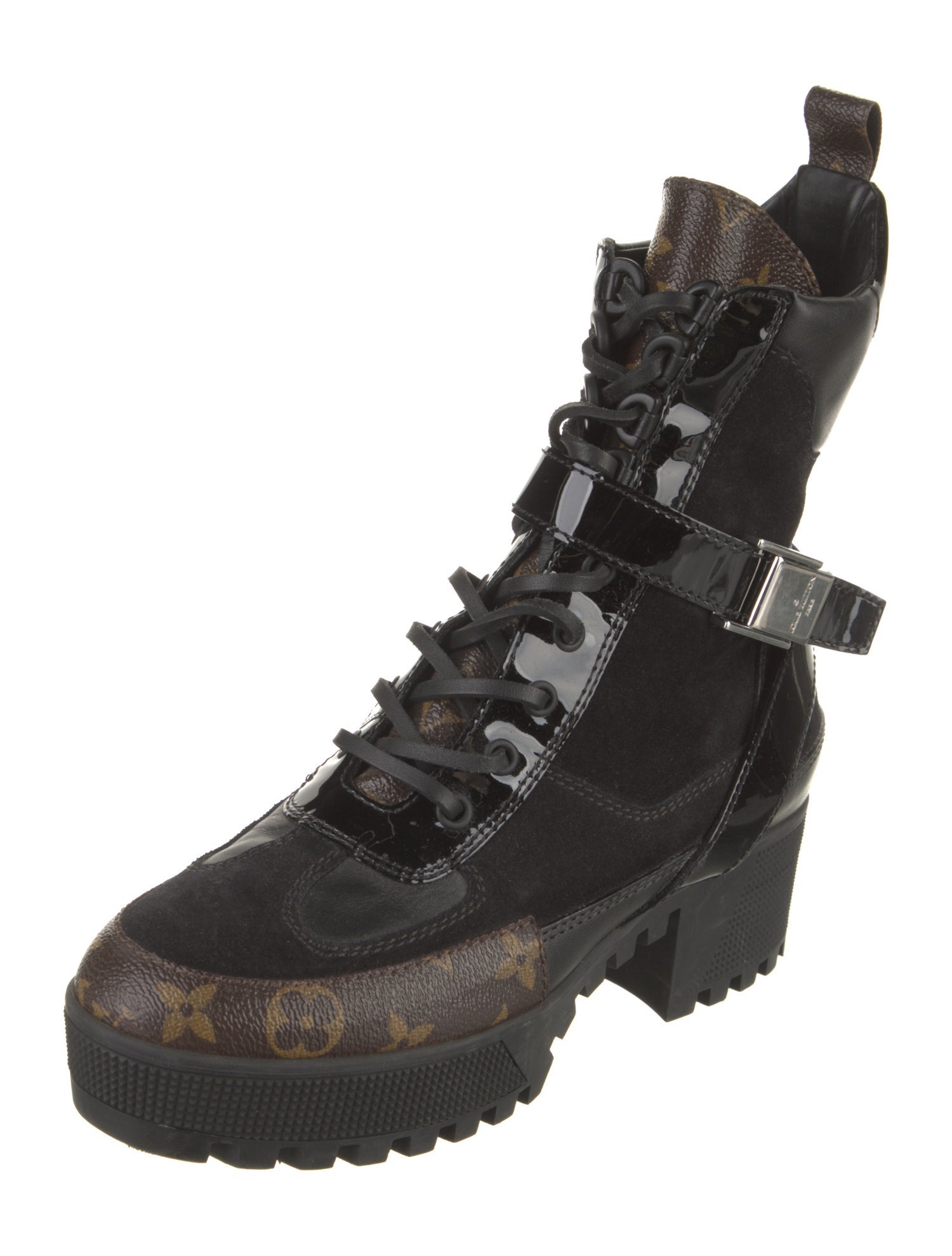 Louis Vuitton LV Monogram Suede Combat Boots