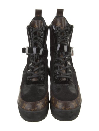 Louis Vuitton LV Monogram Suede Combat Boots