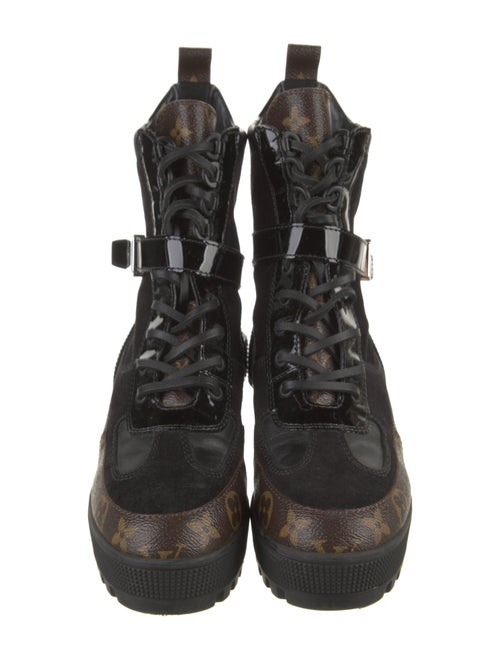 Louis Vuitton LV Monogram Suede Combat Boots