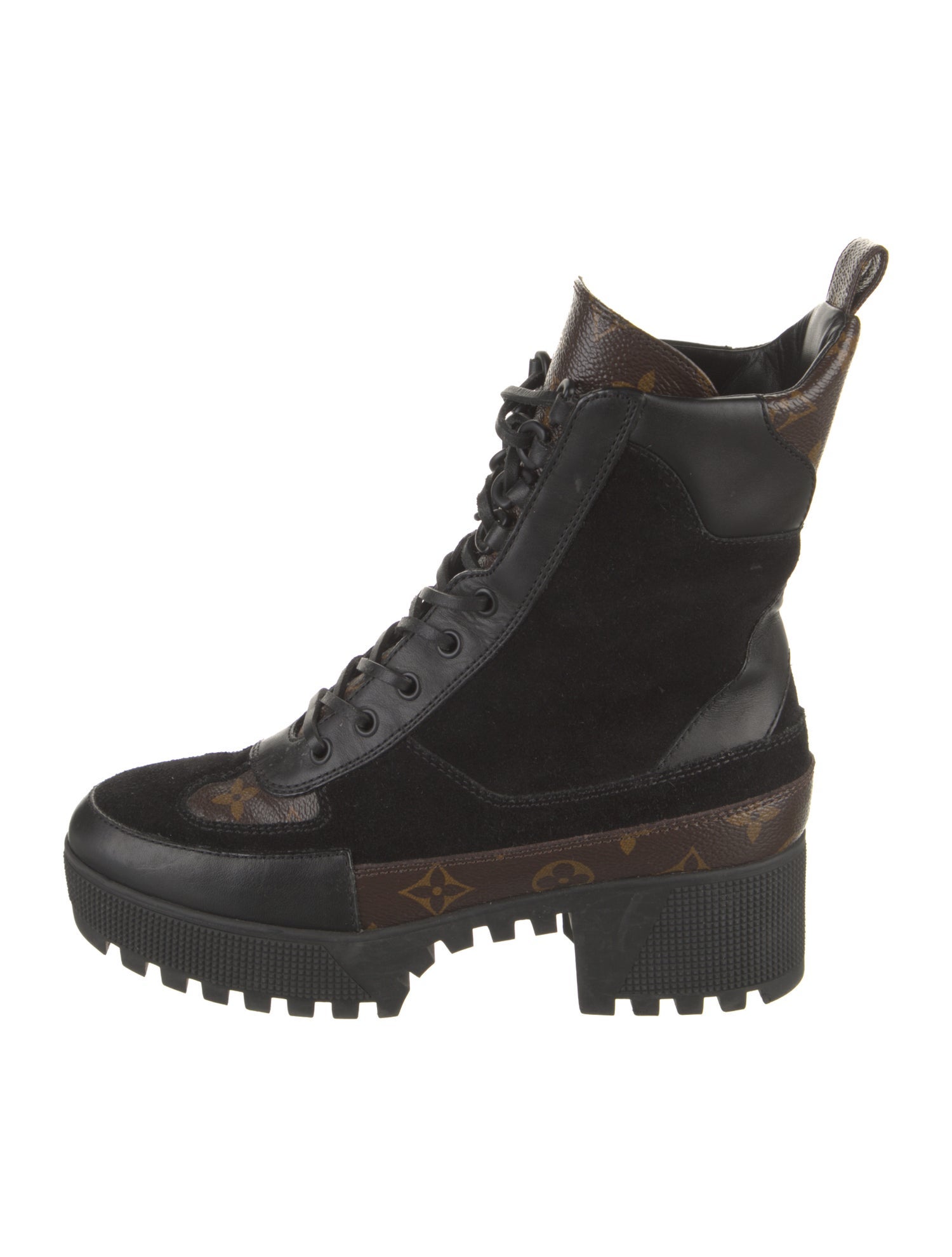 Louis Vuitton LV Monogram Suede Combat Boots