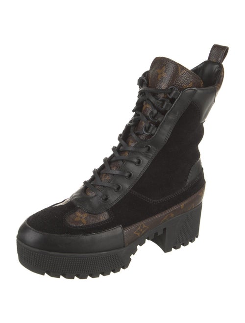 Louis Vuitton LV Monogram Suede Combat Boots