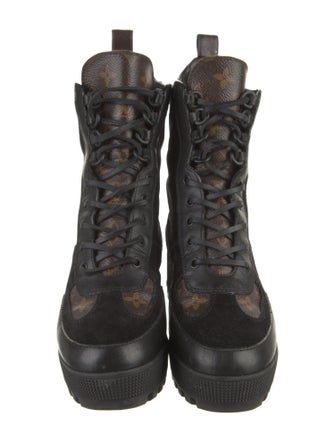 Louis Vuitton LV Monogram Suede Combat Boots