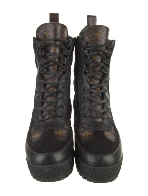 Louis Vuitton LV Monogram Suede Combat Boots