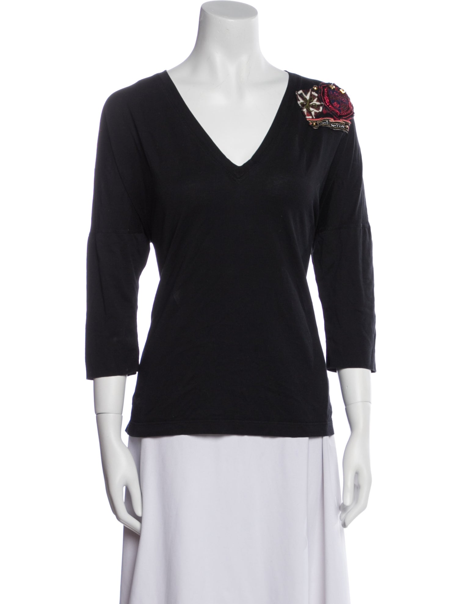Louis Vuitton V-Neck Three-Quarter Sleeve Top