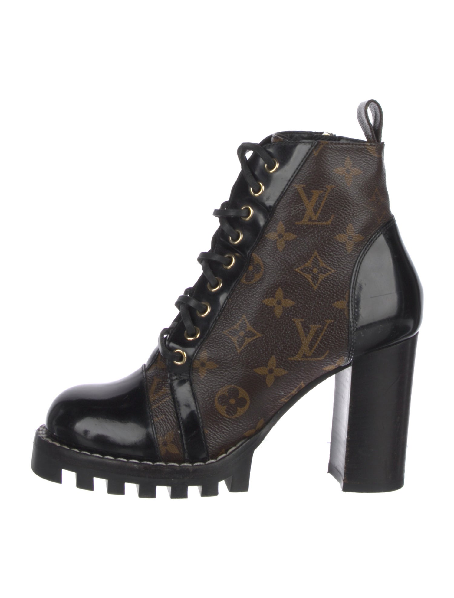 Louis Vuitton 2017 LV Monogram Lace-Up Boots