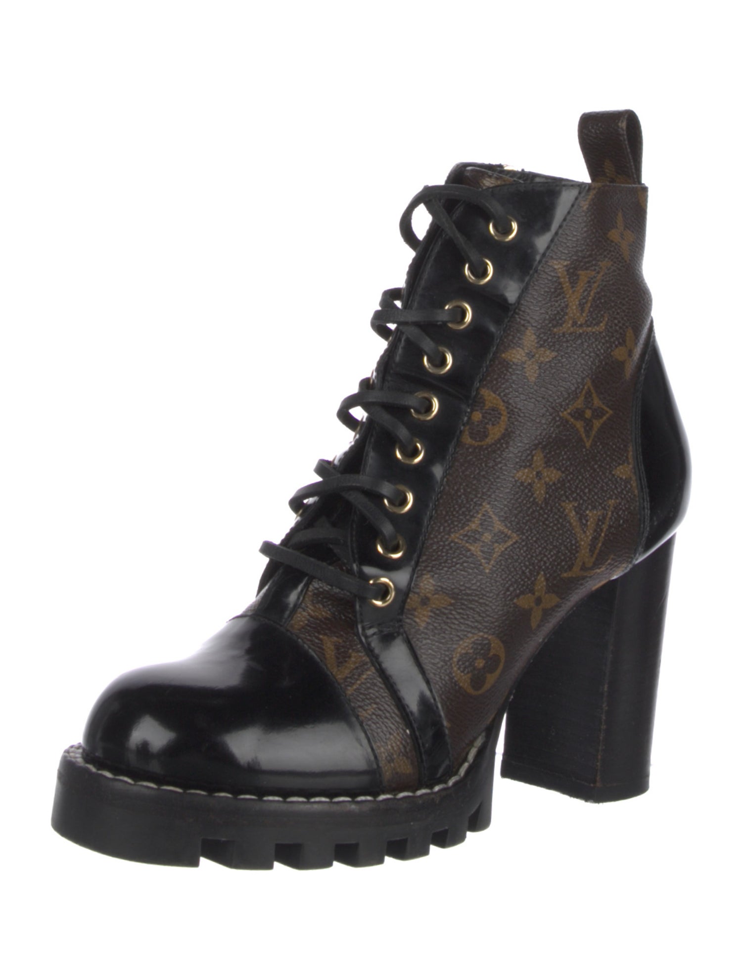Louis Vuitton 2017 LV Monogram Lace-Up Boots