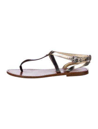 Louis Vuitton LV Monogram Leather T-Strap Sandals