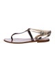 Louis Vuitton LV Monogram Leather T-Strap Sandals