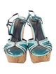Louis Vuitton Leather Colorblock Pattern T-Strap Sandals