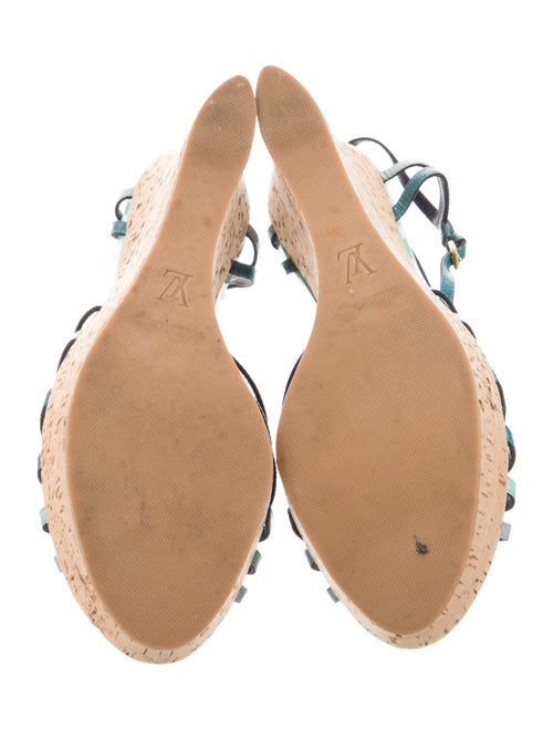 Louis Vuitton Leather Colorblock Pattern T-Strap Sandals