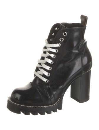 Louis Vuitton LV Monogram Patent Leather Combat Boots