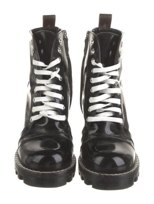 Louis Vuitton LV Monogram Patent Leather Combat Boots