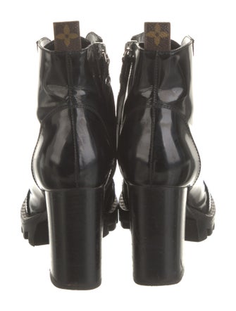 Louis Vuitton LV Monogram Patent Leather Combat Boots