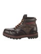 Louis Vuitton Leather Printed Lace-Up Boots