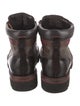 Louis Vuitton Leather Printed Lace-Up Boots