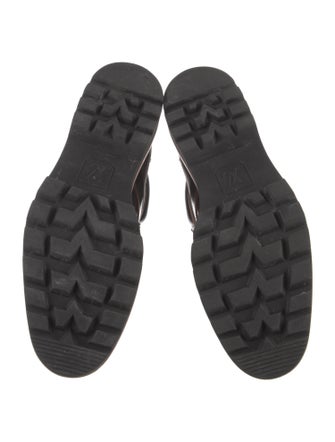 Louis Vuitton Leather Printed Lace-Up Boots