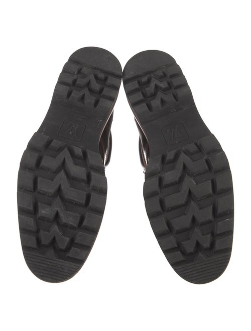 Louis Vuitton Leather Printed Lace-Up Boots