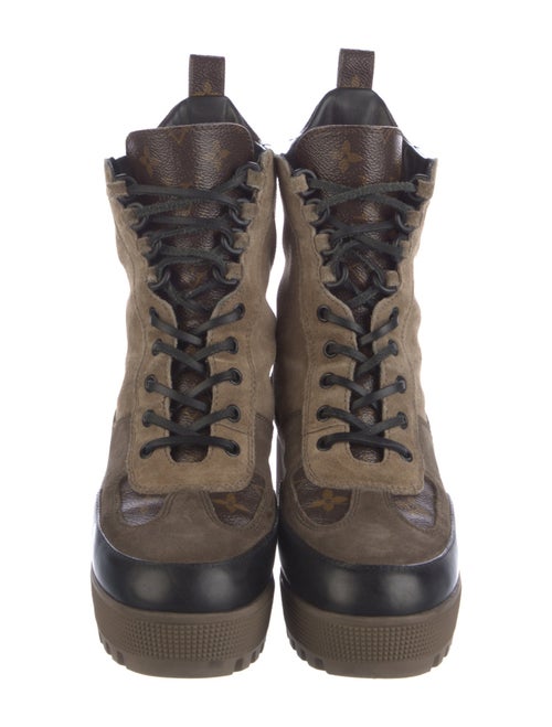Louis Vuitton LV Monogram Suede Combat Boots