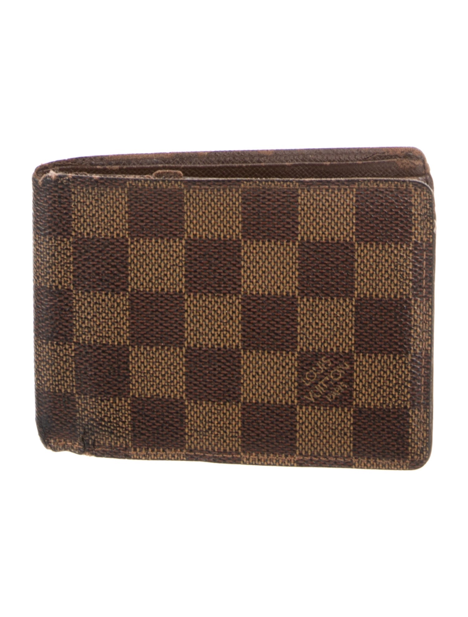 Louis Vuitton Damier Ebene Pattern Coated Canvas Wallet