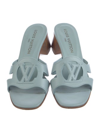 Louis Vuitton Leather Cutout Accent Slides