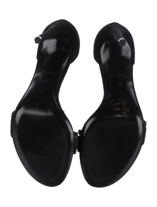 Louis Vuitton Suede Crystal Embellishments Gladiator Sandals