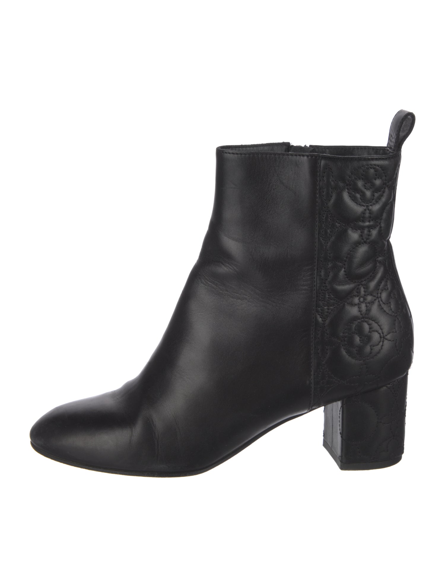 Louis Vuitton Quilted Pattern Leather Moto Boots