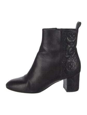 Louis Vuitton Quilted Pattern Leather Moto Boots