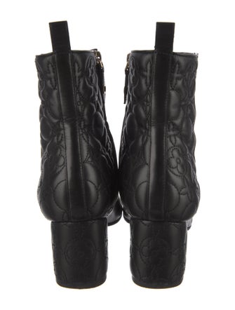 Louis Vuitton Quilted Pattern Leather Moto Boots