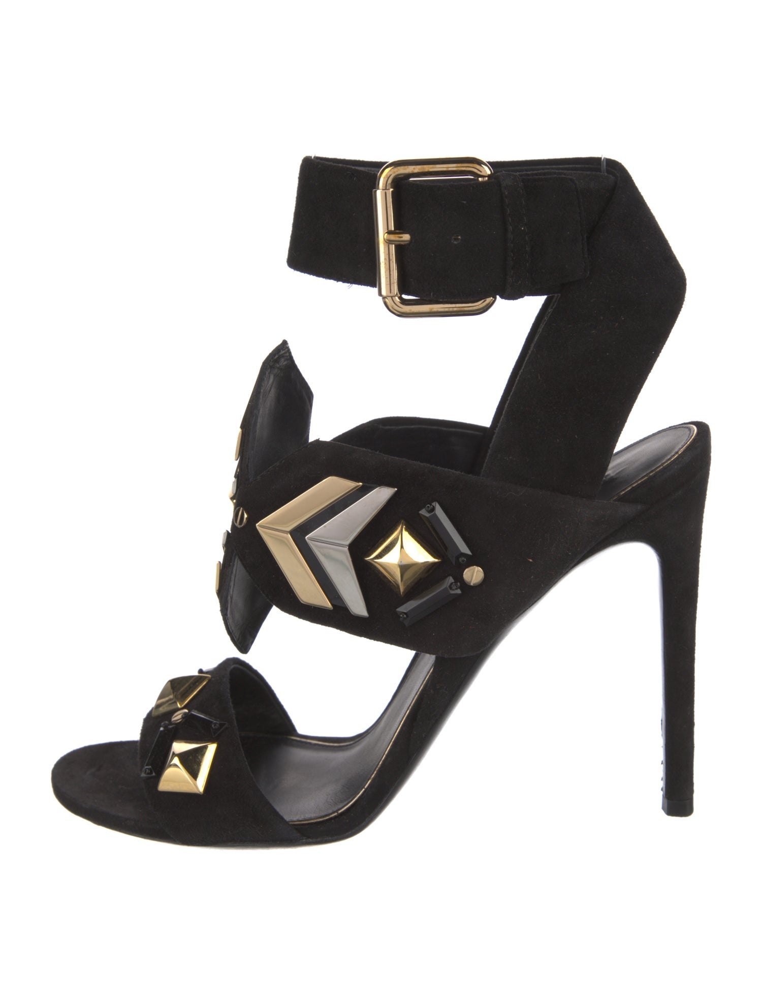 Louis Vuitton Suede Studded Accents Sandals