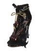 Louis Vuitton Patent Leather Feather Trim Gladiator Sandals