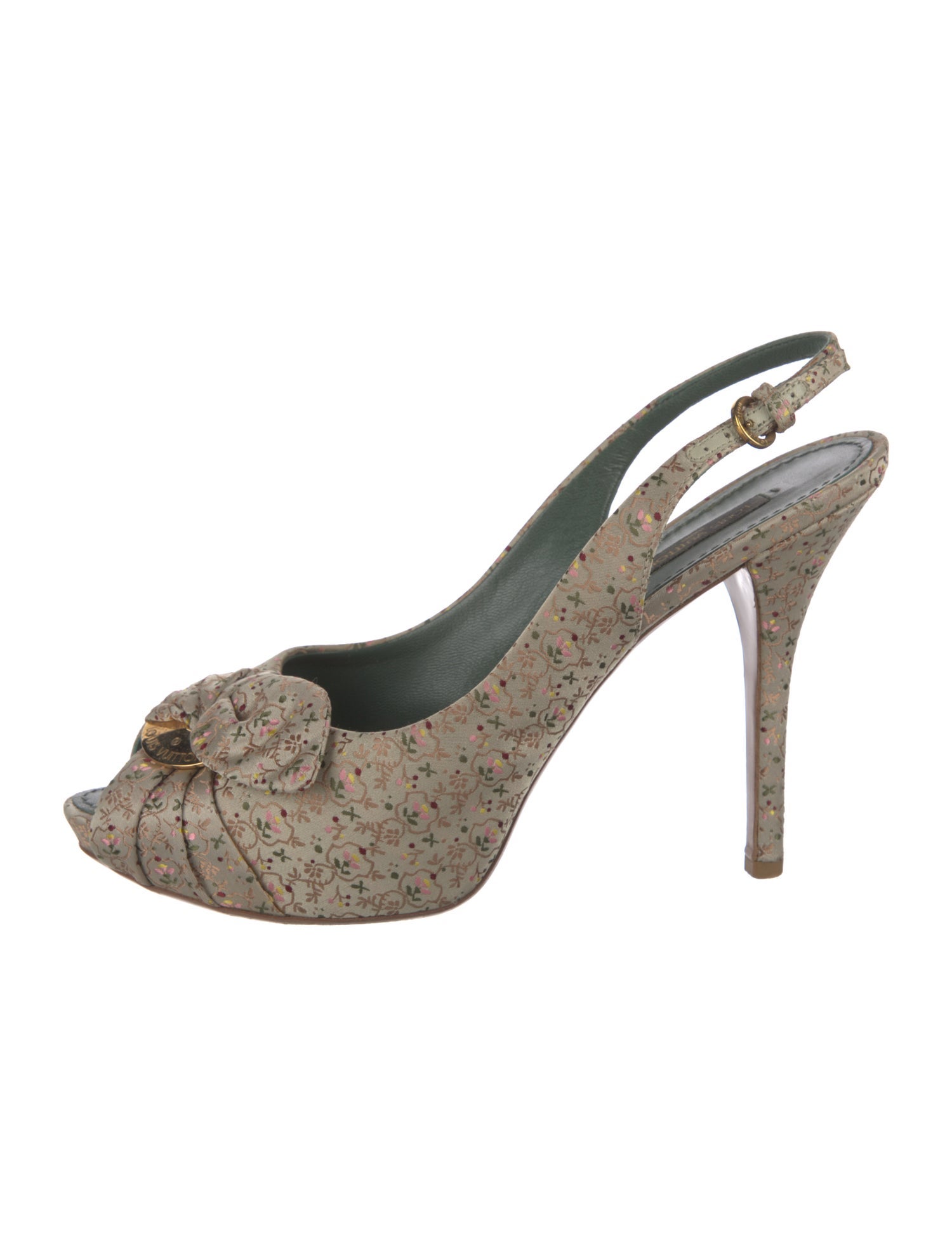 Louis Vuitton Floral Print Slingback Pumps