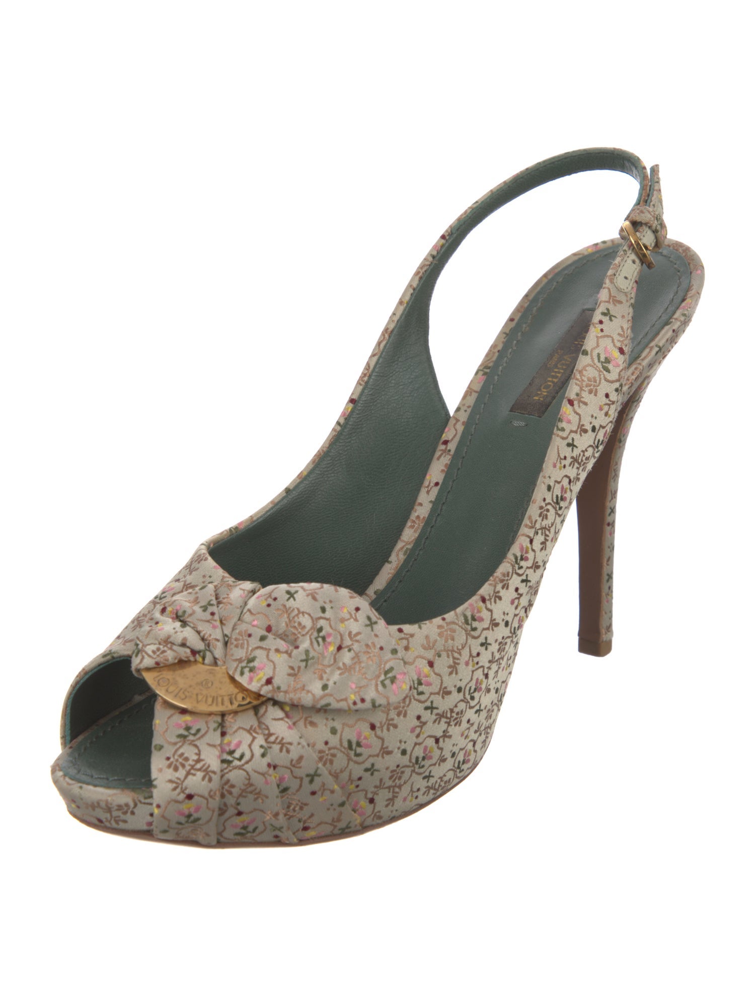 Louis Vuitton Floral Print Slingback Pumps