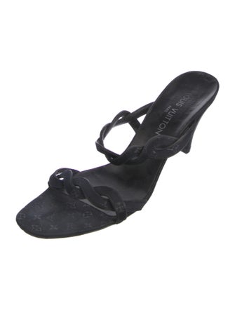 Louis Vuitton Monogram Pattern Braided Accents Slingback Sandals