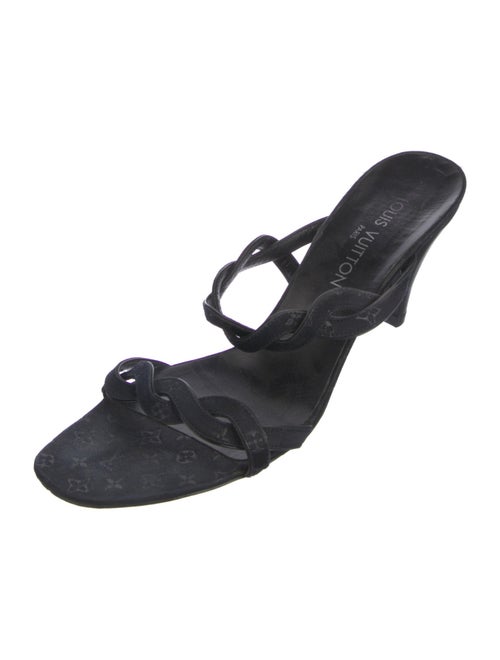 Louis Vuitton Monogram Pattern Braided Accents Slingback Sandals