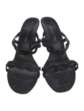 Louis Vuitton Monogram Pattern Braided Accents Slingback Sandals